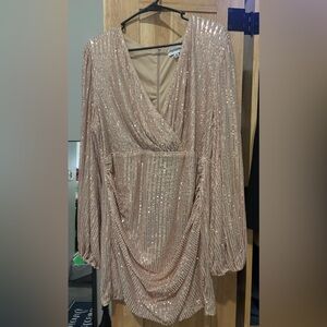 Sequin Long Sleeve Dress